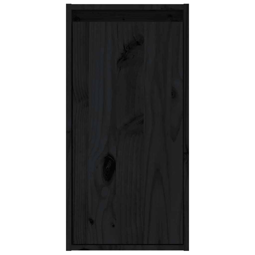 Wandschränke 2 Stk. Schwarz 30x30x60 cm Massivholz Kiefer
