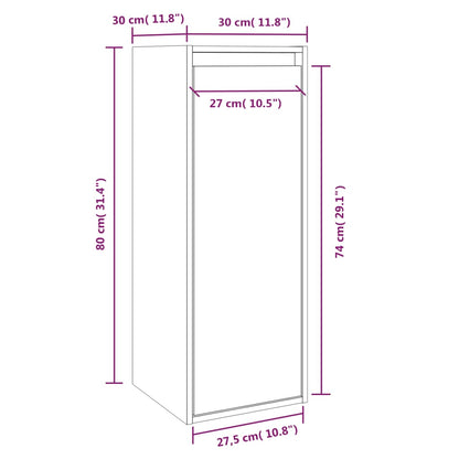 Wandschrank Honigbraun 30x30x80 cm Massivholz Kiefer - Pazzar.ch