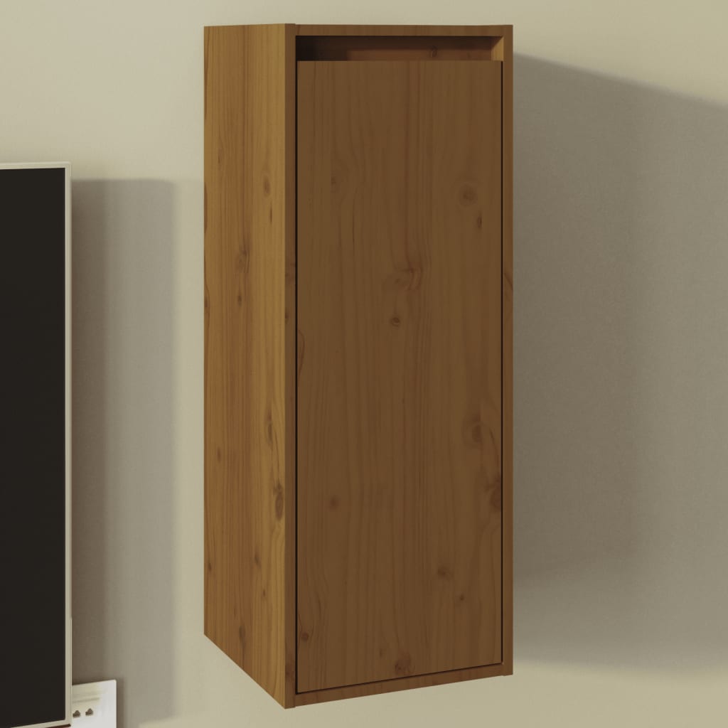 Wandschrank Honigbraun 30x30x80 cm Massivholz Kiefer