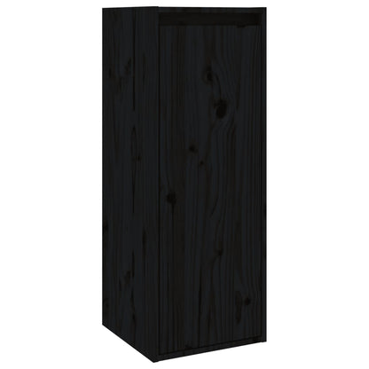 Wandschrank Schwarz 30x30x80 cm Massivholz Kiefer - Pazzar.ch