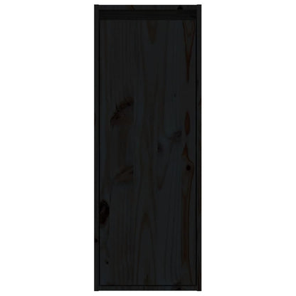 Wandschrank Schwarz 30x30x80 cm Massivholz Kiefer - Pazzar.ch