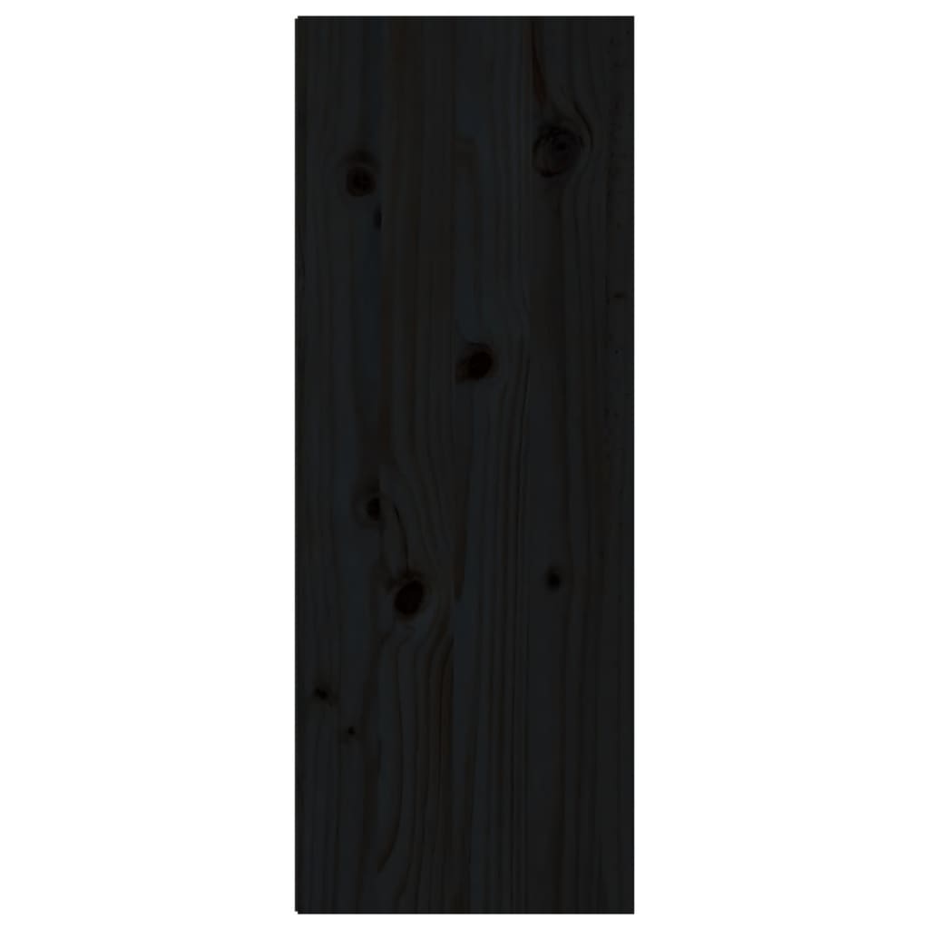 Wandschrank Schwarz 30x30x80 cm Massivholz Kiefer