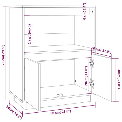 Sideboard 60x34x75 cm Massivholz Kiefer - Pazzar.ch