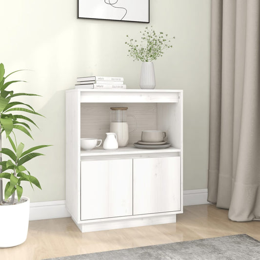 Sideboard Weiß 60x34x75 cm Massivholz Kiefer - Pazzar.ch