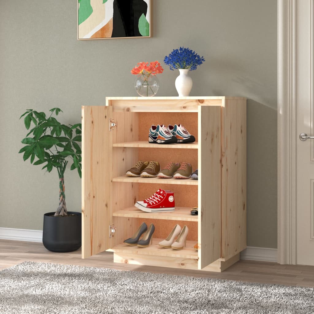 Schuhschrank 60x35x80 cm Massivholz Kiefer - Pazzar.ch