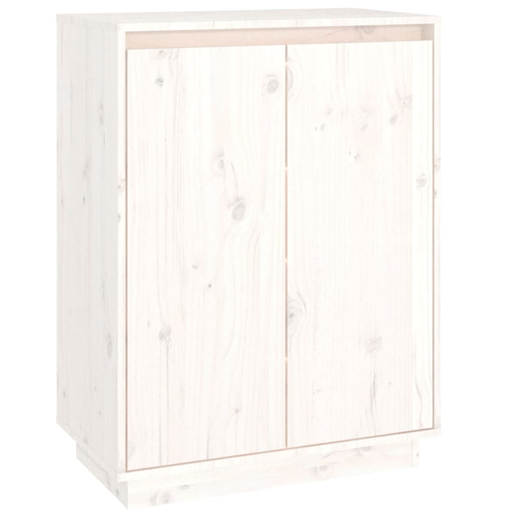 Schuhschrank Weiß 60x35x80 cm Massivholz Kiefer - Pazzar.ch