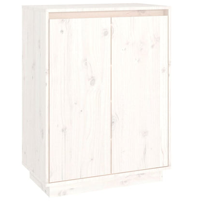 Schuhschrank Weiß 60x35x80 cm Massivholz Kiefer - Pazzar.ch