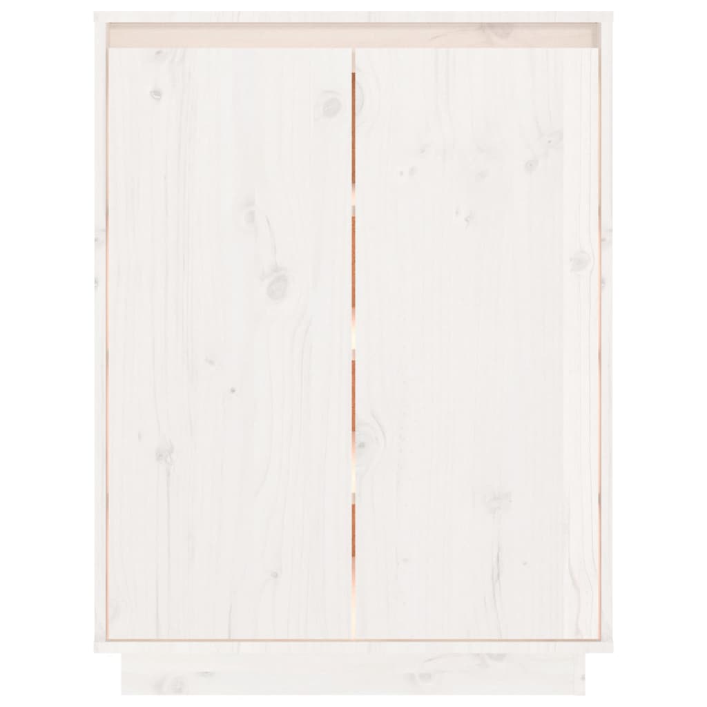 Schuhschrank Weiß 60x35x80 cm Massivholz Kiefer - Pazzar.ch