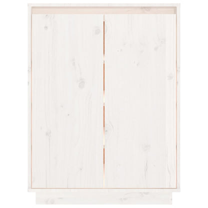 Schuhschrank Weiß 60x35x80 cm Massivholz Kiefer - Pazzar.ch