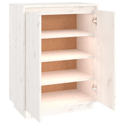 Schuhschrank Weiß 60x35x80 cm Massivholz Kiefer - Pazzar.ch