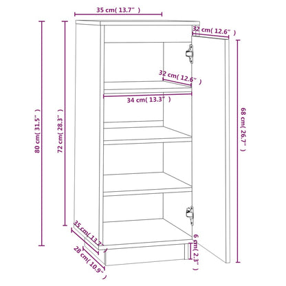 Schuhschrank 35x35x80 cm Massivholz Kiefer - Pazzar.ch