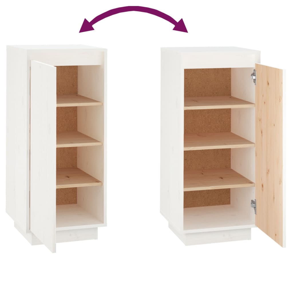 Schuhschrank Weiß 35x35x80 cm Massivholz Kiefer - Pazzar.ch