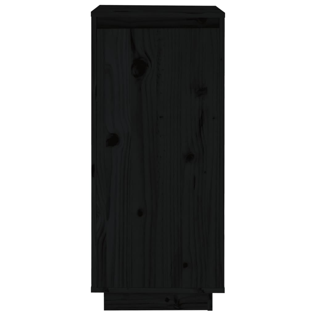 Schuhschrank Schwarz 35x35x80 cm Massivholz Kiefer - Pazzar.ch