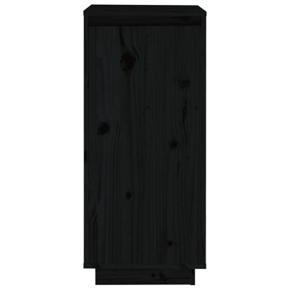 Schuhschrank Schwarz 35x35x80 cm Massivholz Kiefer - Pazzar.ch