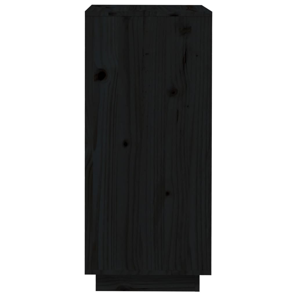 Schuhschrank Schwarz 35x35x80 cm Massivholz Kiefer - Pazzar.ch