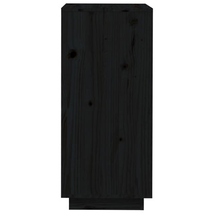Schuhschrank Schwarz 35x35x80 cm Massivholz Kiefer - Pazzar.ch