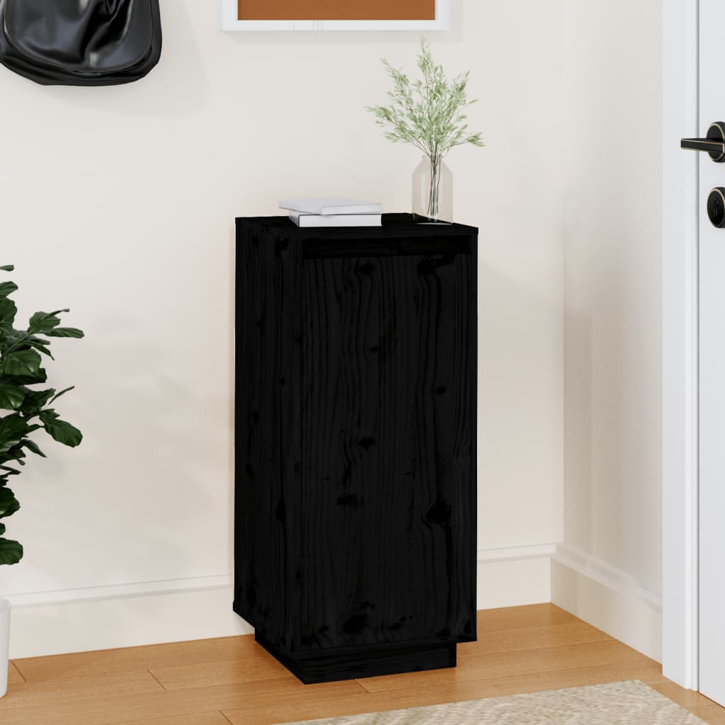 Schuhschrank Schwarz 35x35x80 cm Massivholz Kiefer - Pazzar.ch