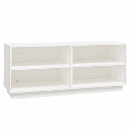 Schuhregal Weiß 110x34x45 cm Massivholz Kiefer - Pazzar.ch
