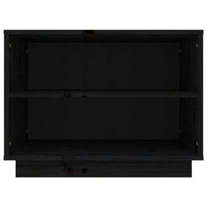 Schuhschrank Schwarz 60x34x45 cm Massivholz Kiefer - Pazzar.ch