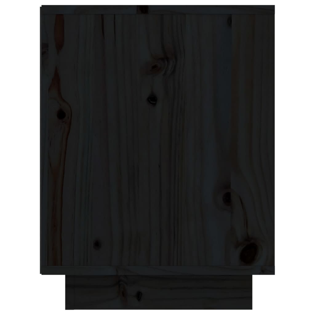 Schuhschrank Schwarz 60x34x45 cm Massivholz Kiefer