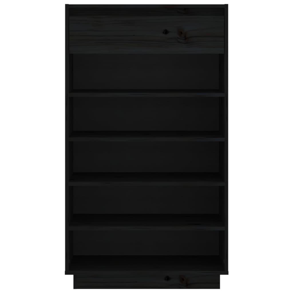 Schuhregal Schwarz 60x34x105 cm Massivholz Kiefer - Pazzar.ch
