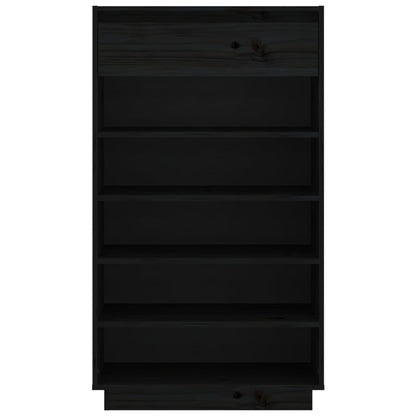 Schuhregal Schwarz 60x34x105 cm Massivholz Kiefer - Pazzar.ch