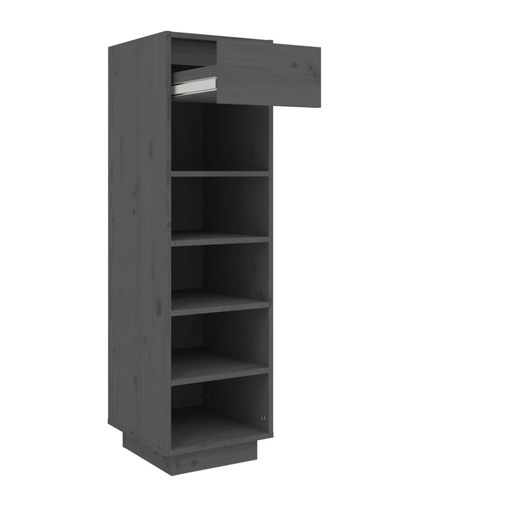 Schuhregal Grau 30x34x105 cm Massivholz Kiefer - Pazzar.ch