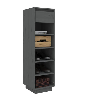 Schuhregal Grau 30x34x105 cm Massivholz Kiefer - Pazzar.ch