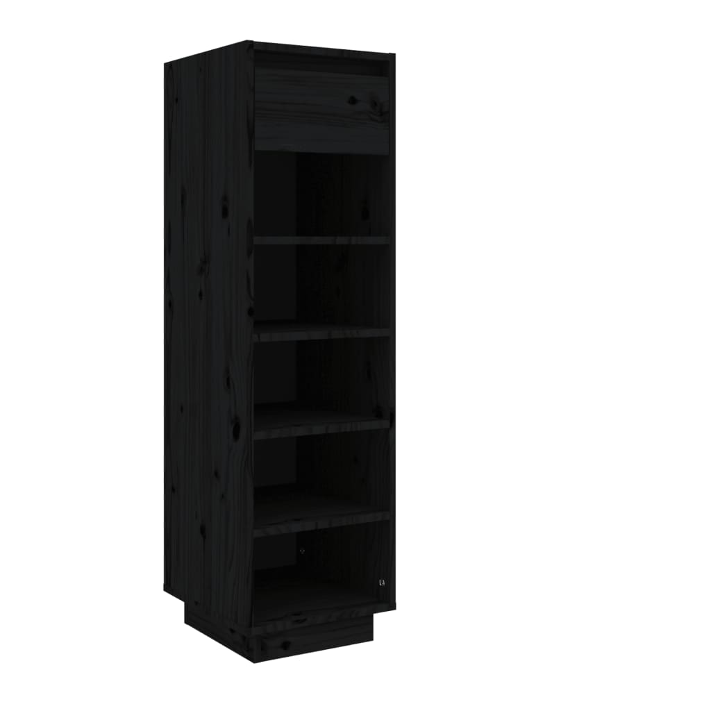 Schuhregal Schwarz 34x30x105 cm Massivholz Kiefer - Pazzar.ch
