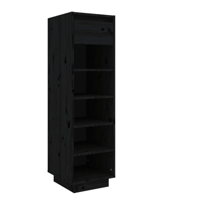 Schuhregal Schwarz 34x30x105 cm Massivholz Kiefer - Pazzar.ch