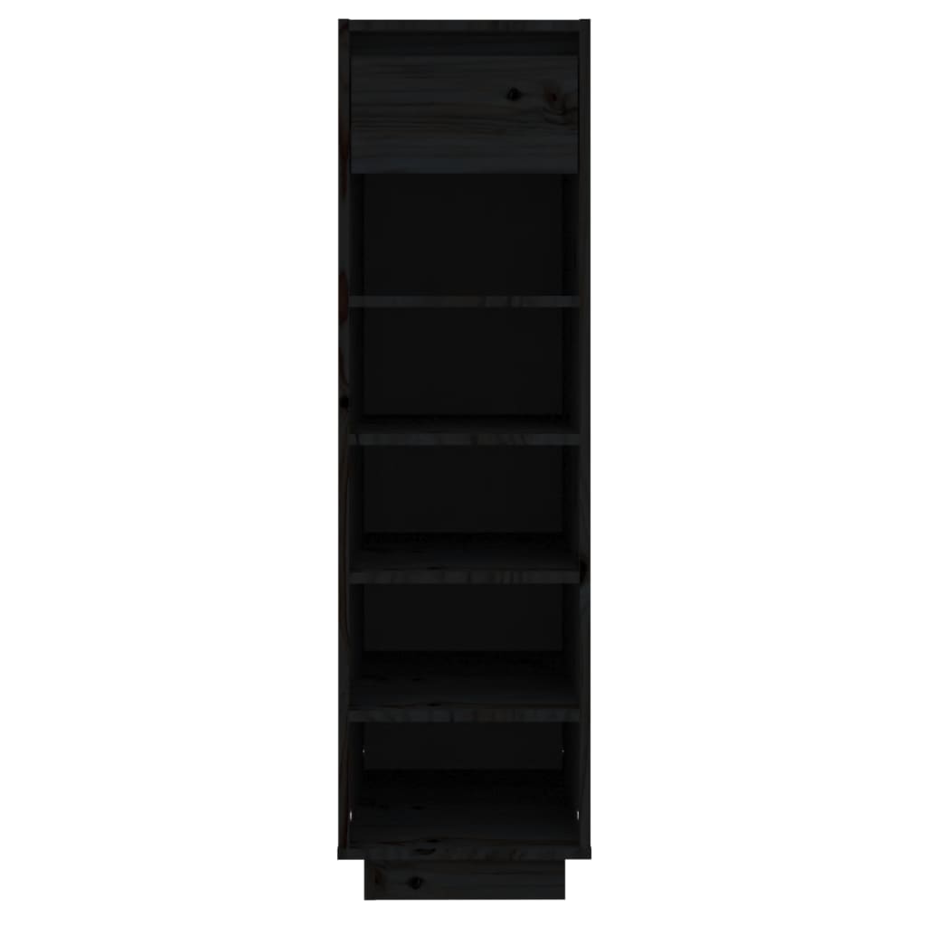 Schuhregal Schwarz 34x30x105 cm Massivholz Kiefer