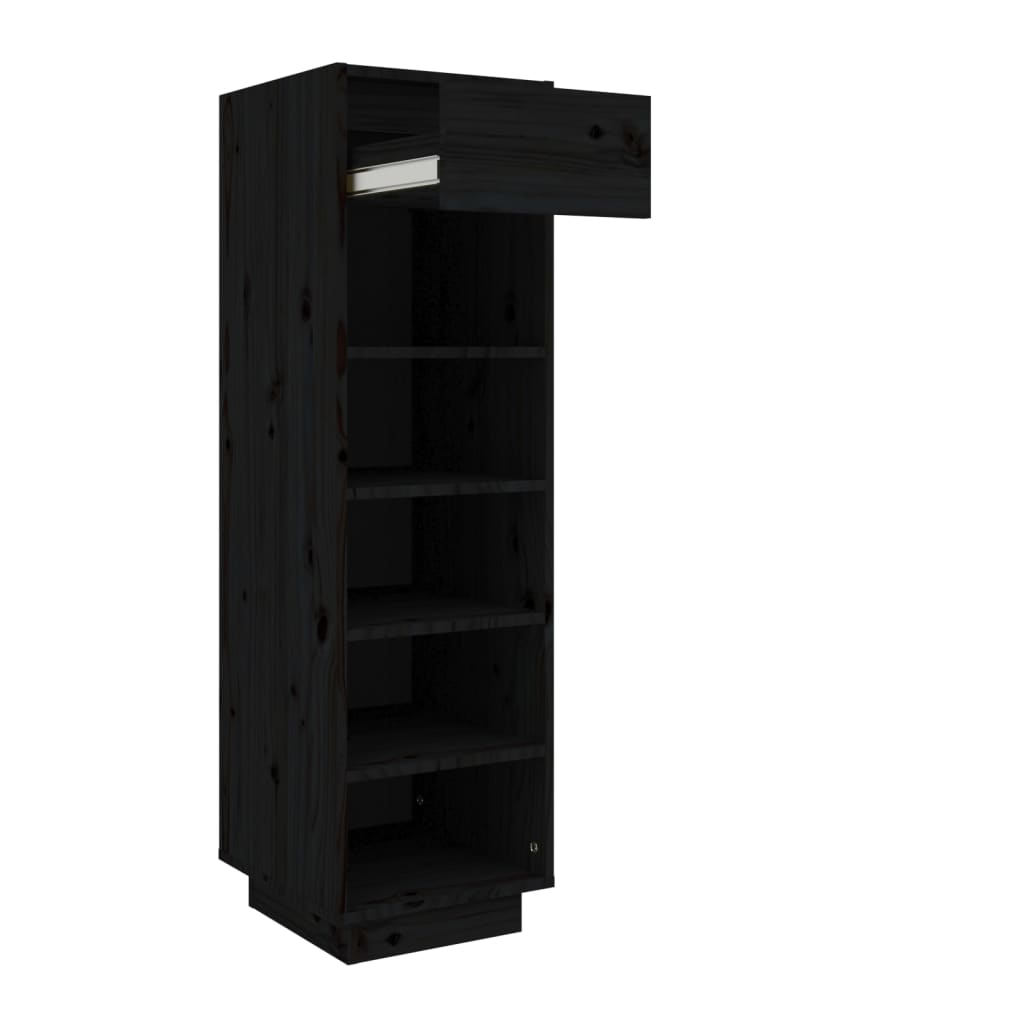 Schuhregal Schwarz 34x30x105 cm Massivholz Kiefer - Pazzar.ch