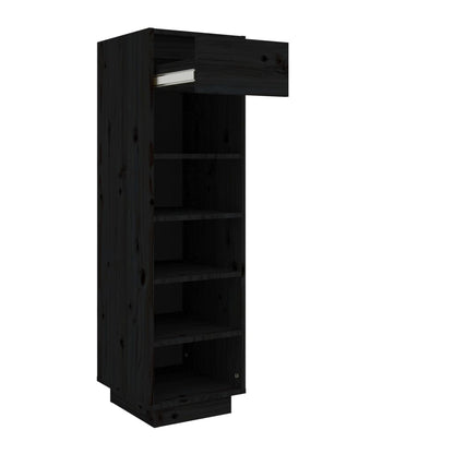 Schuhregal Schwarz 34x30x105 cm Massivholz Kiefer - Pazzar.ch
