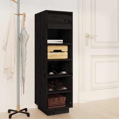 Schuhregal Schwarz 34x30x105 cm Massivholz Kiefer - Pazzar.ch