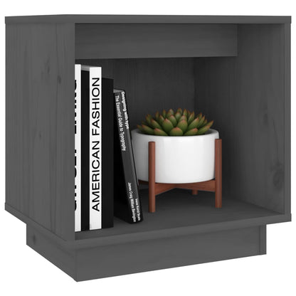 Nachttische 2 Stk. Grau 40x30x40 cm Massivholz Kiefer - Pazzar.ch