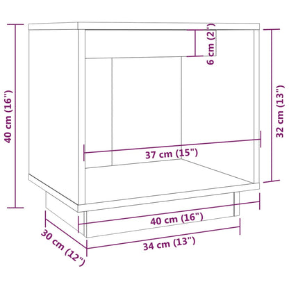 Nachttische 2 Stk. Grau 40x30x40 cm Massivholz Kiefer - Pazzar.ch