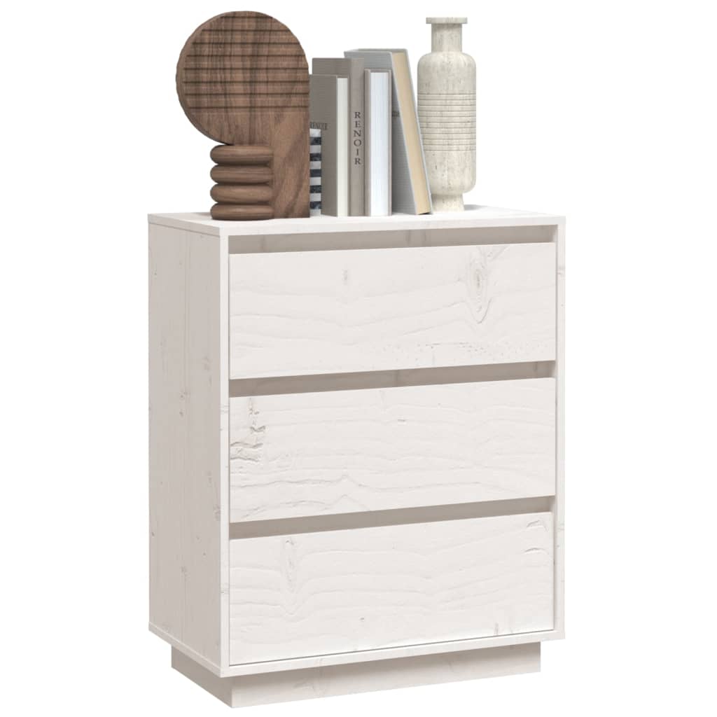 Sideboard Weiß 60x34x75 cm Massivholz Kiefer - Pazzar.ch