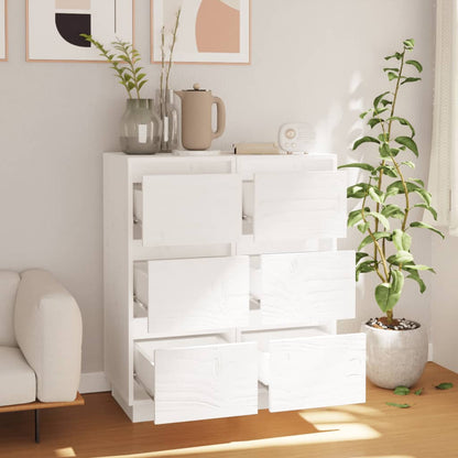 Sideboards 2 Stk. Weiß 32x34x75 cm Massivholz Kiefer - Pazzar.ch