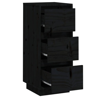 Sideboards 2 Stk. Schwarz 32x34x75 cm Massivholz Kiefer - Pazzar.ch