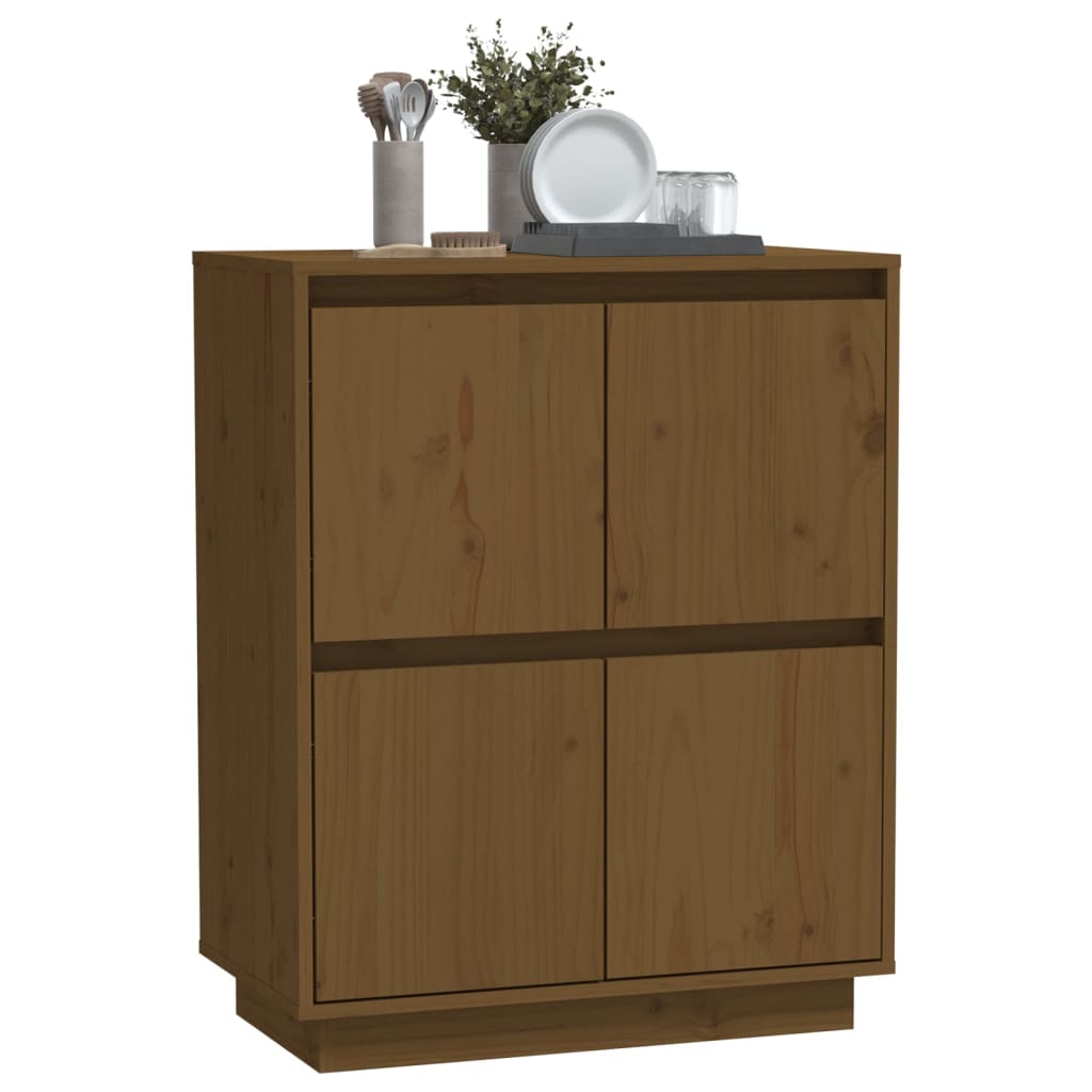 Sideboard Honigbraun 60x34x75 cm Massivholz Kiefer