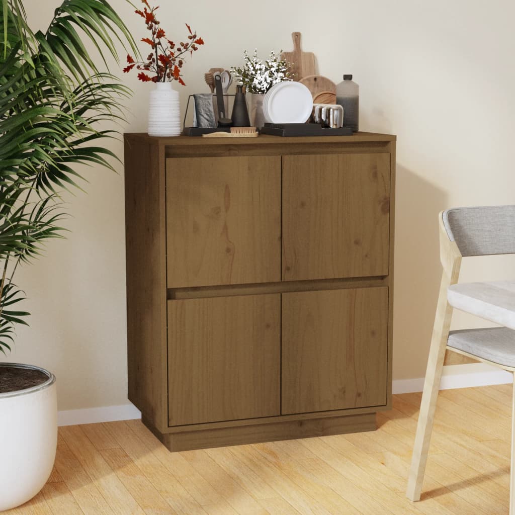 Sideboard Honigbraun 60x34x75 cm Massivholz Kiefer - Pazzar.ch
