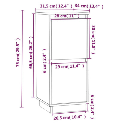 Sideboard Honigbraun 31,5x34x75 cm Massivholz Kiefer - Pazzar.ch
