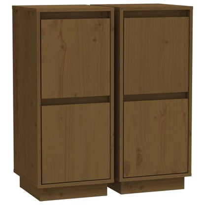 Sideboards 2 Stk. Honigbraun 31,5x34x75 cm Massivholz Kiefer - Pazzar.ch