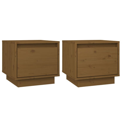 Nachttische 2 Stk. Honigbraun 35x34x32 cm Massivholz Kiefer - Pazzar.ch