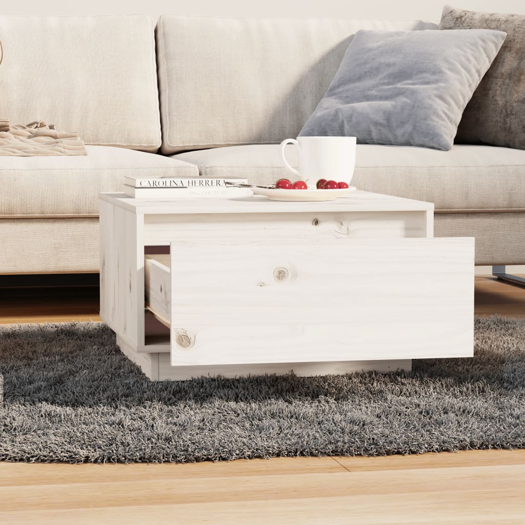 Couchtisch Weiß 55x56x32 cm Massivholz Kiefer - Pazzar.ch