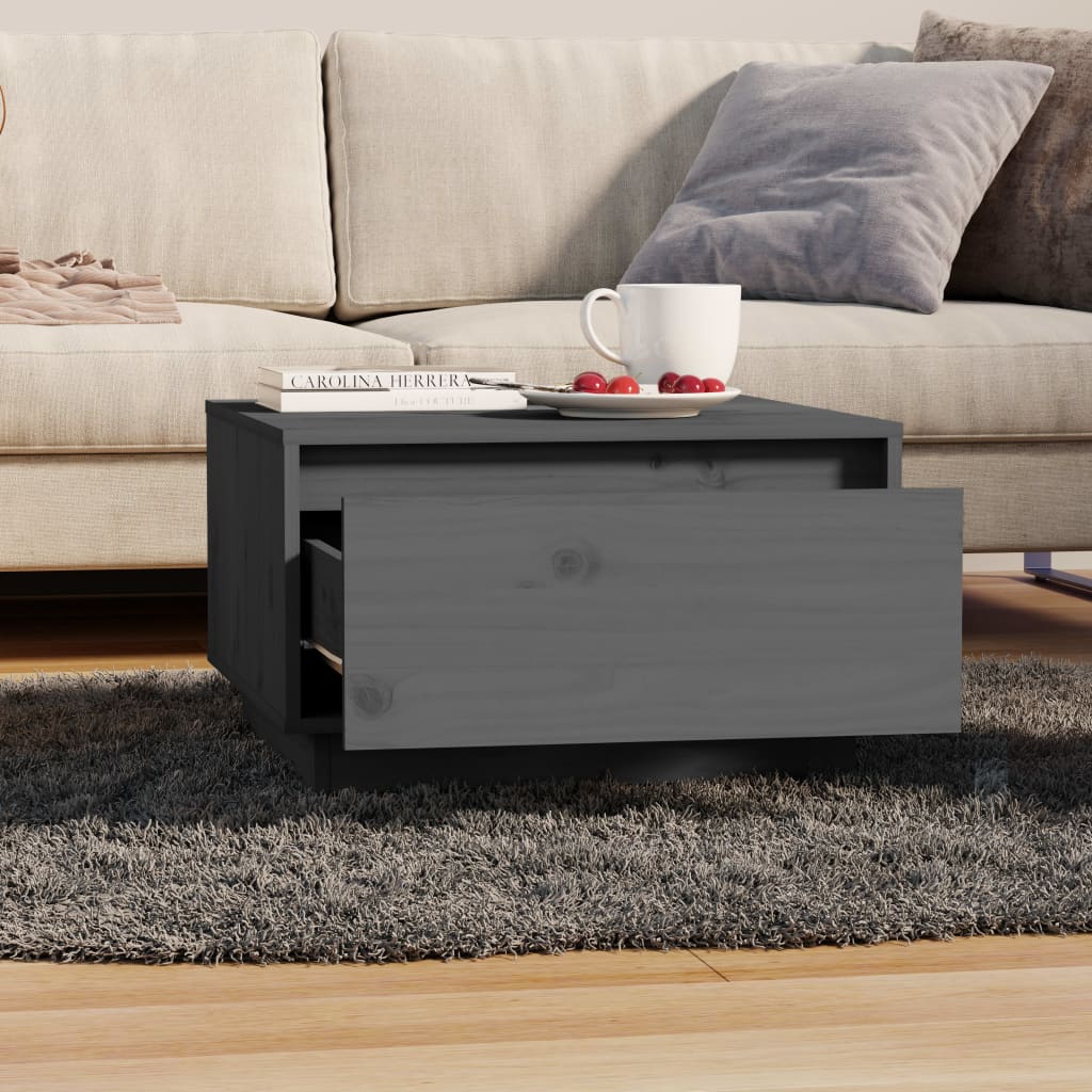 Couchtisch Grau 55x56x32 cm Massivholz Kiefer - Pazzar.ch