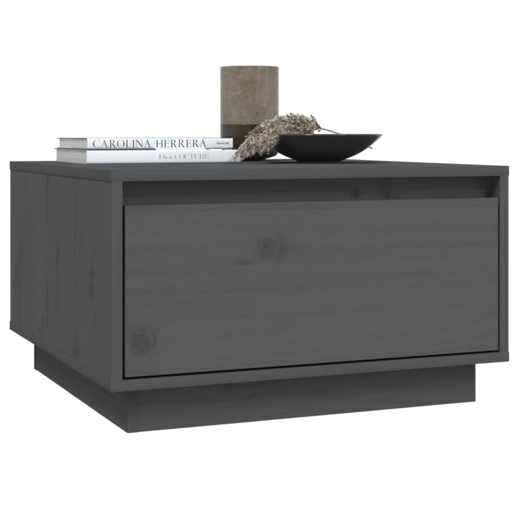 Couchtisch Grau 55x56x32 cm Massivholz Kiefer - Pazzar.ch