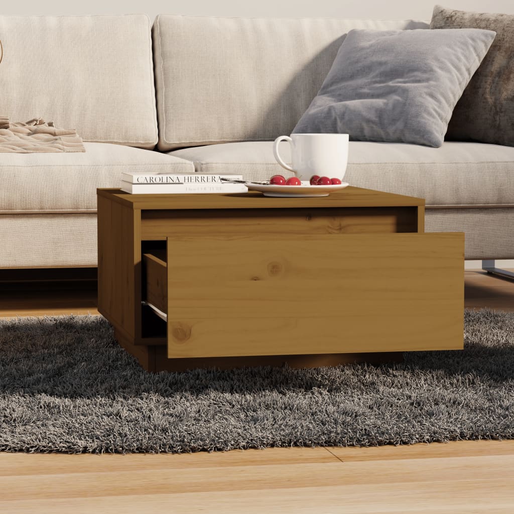Couchtisch Honigbraun 55x56x32 cm Massivholz Kiefer - Pazzar.ch