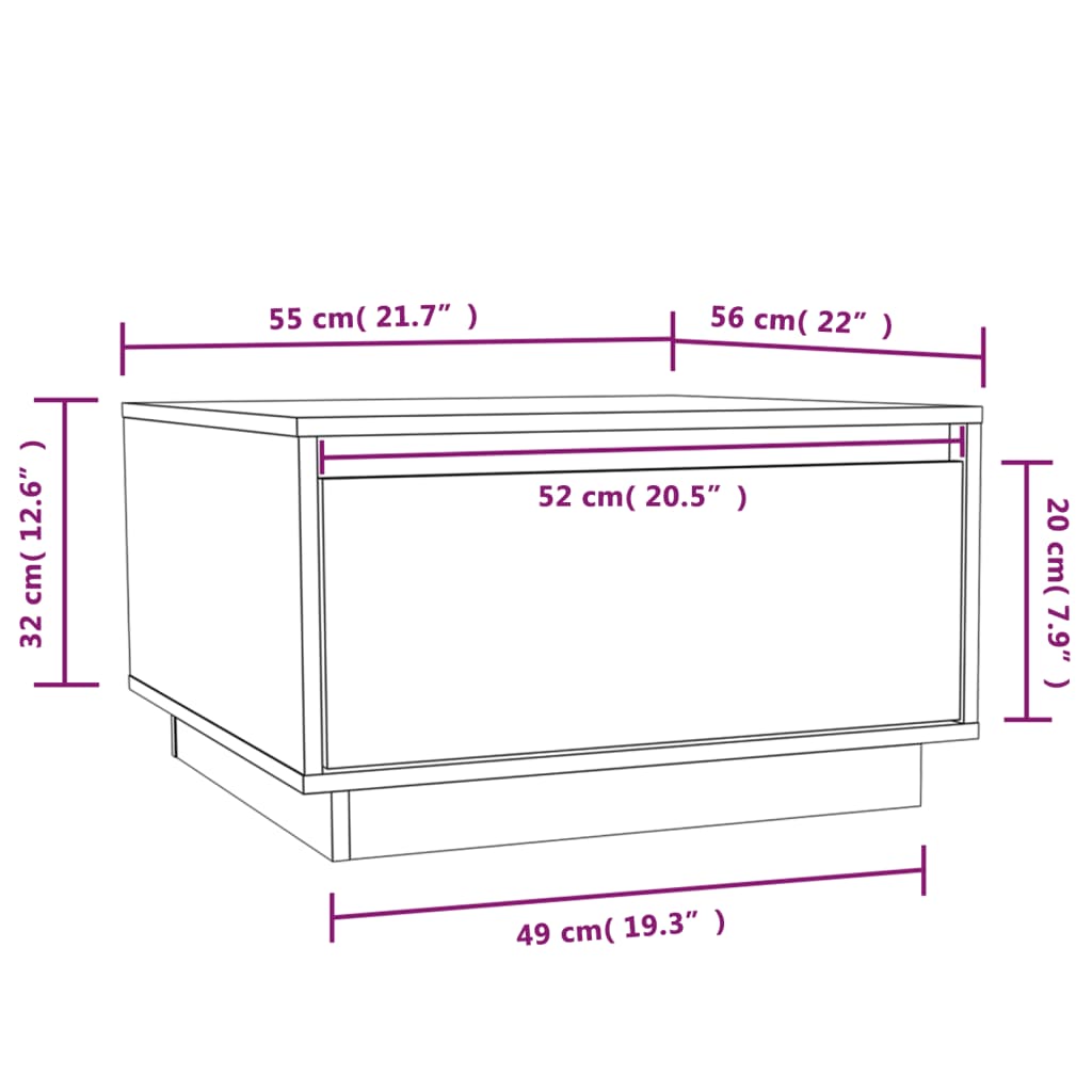 Couchtisch Honigbraun 55x56x32 cm Massivholz Kiefer - Pazzar.ch