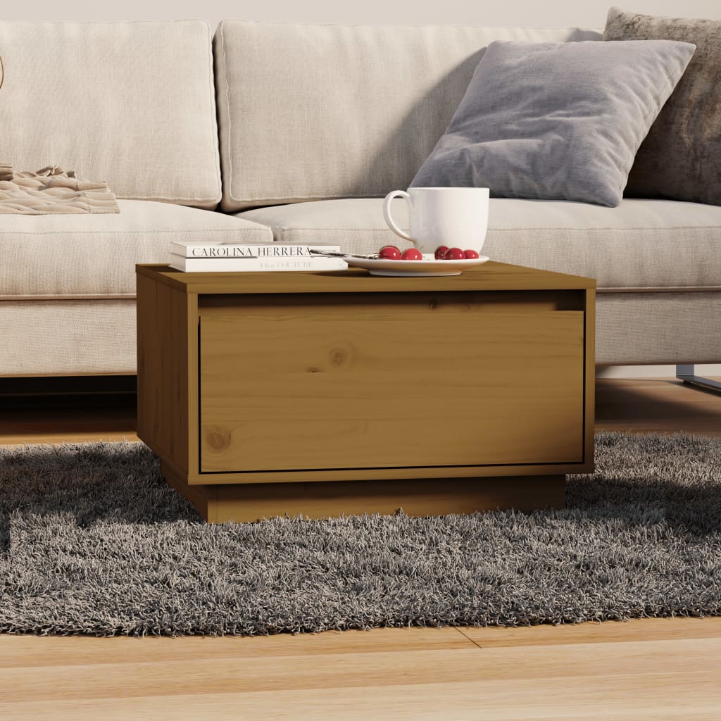 Couchtisch Honigbraun 55x56x32 cm Massivholz Kiefer - Pazzar.ch